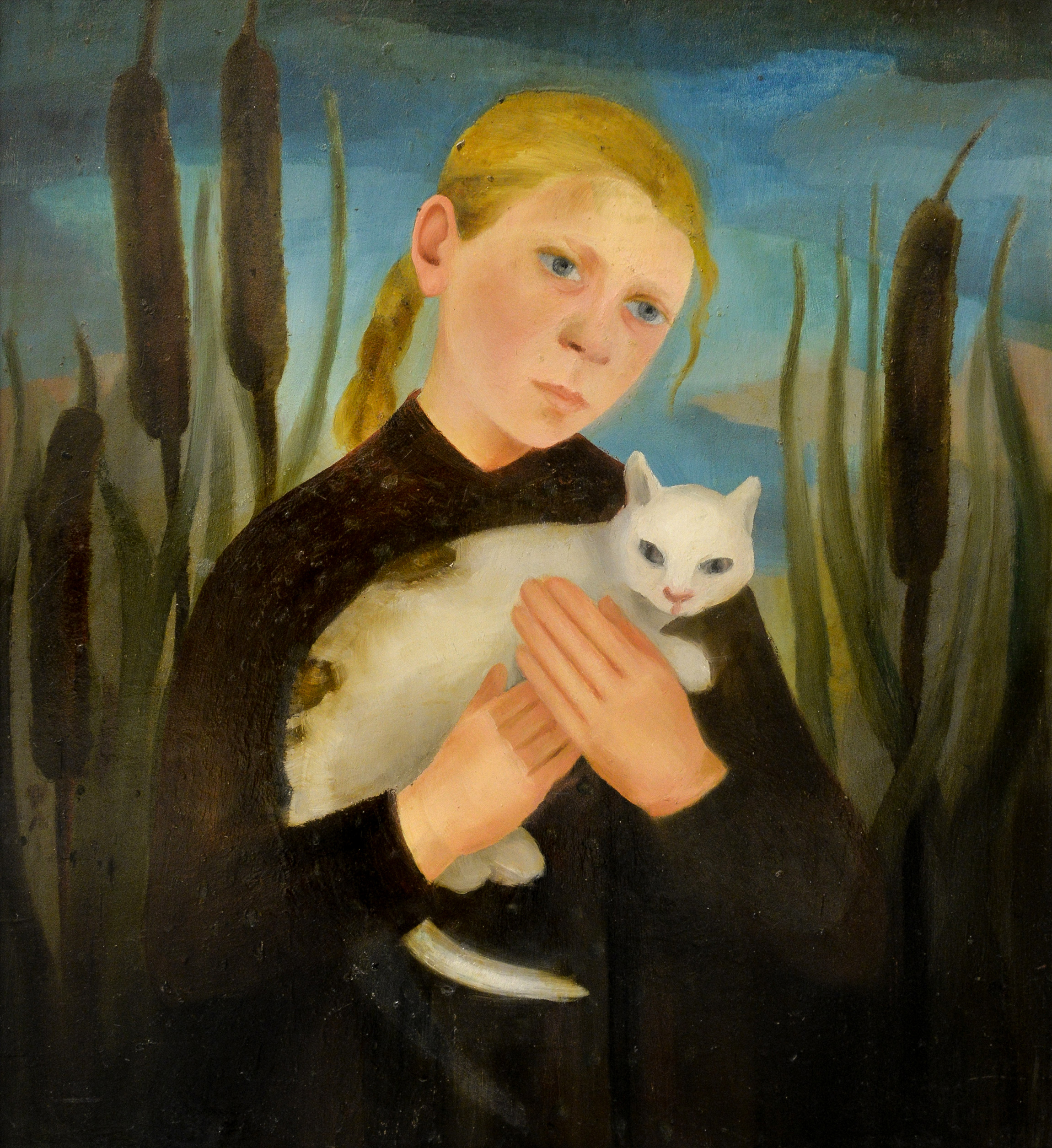 Kathe Diehn-Bitt, Kind mit Katze, 1953